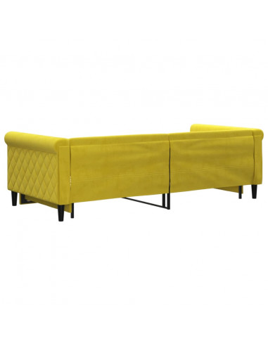 Divano Letto con Letto Estraibile Giallo 90x200 cm in Velluto