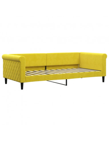 Divano Letto con Letto Estraibile Giallo 90x200 cm in Velluto