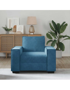 Divano Sedia Blu 59 cm Velluto 2