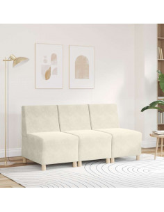 Divano Sedia Crema 55 cm Velluto 2