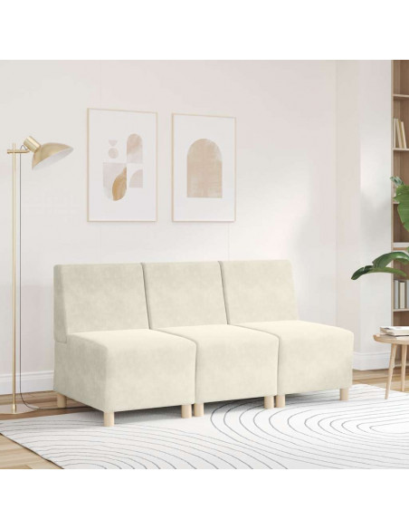 Divano Sedia Crema 55 cm Velluto