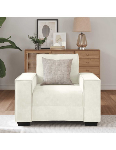 Divano Sedia Crema 100x78x84 cm Velluto