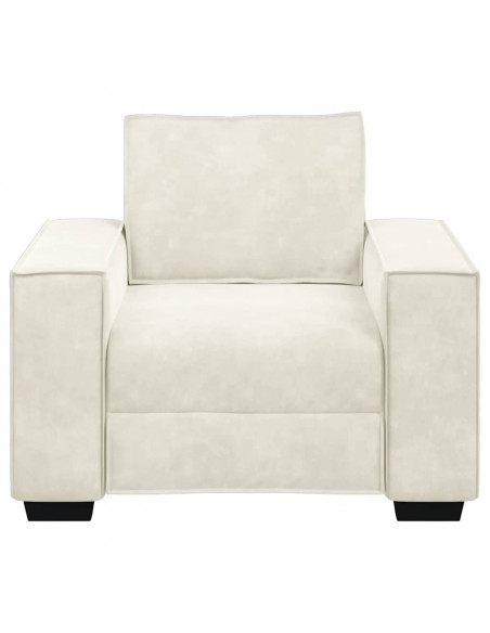 Divano Sedia Crema 59 cm Velluto
