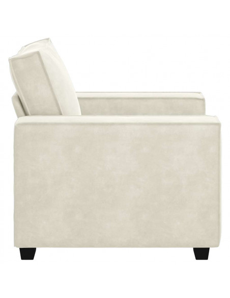 Divano Sedia Crema 59 cm Velluto