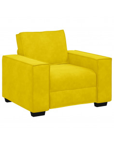 Divano Sedia Giallo 59 cm Velluto