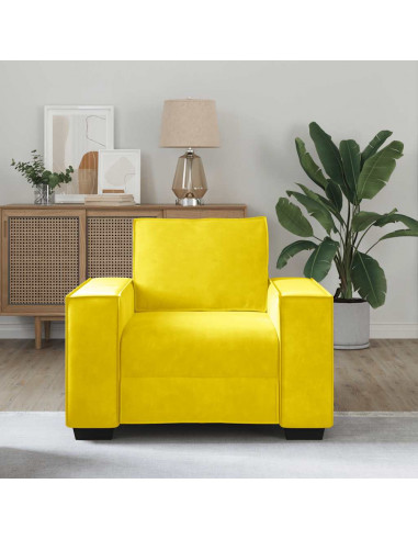 Divano Sedia Giallo 59 cm Velluto