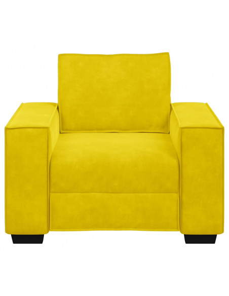 Divano Sedia Giallo 59 cm Velluto