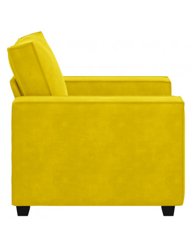Divano Sedia Giallo 59 cm Velluto