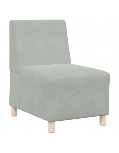 Divano Sedia Grigio Chiaro 55 cm Velluto