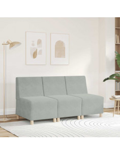 Divano Sedia Grigio Chiaro 55 cm Velluto 2