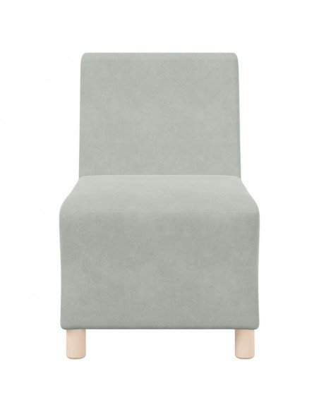 Divano Sedia Grigio Chiaro 55 cm Velluto