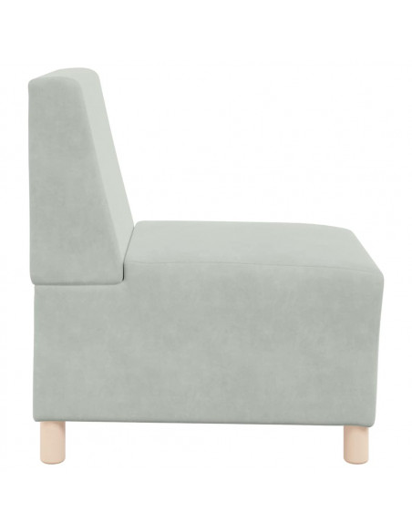 Divano Sedia Grigio Chiaro 55 cm Velluto