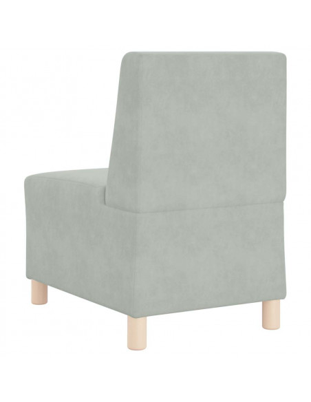 Divano Sedia Grigio Chiaro 55 cm Velluto