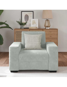 Divano Sedia Grigio Chiaro 59 cm Velluto 2