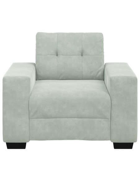 Divano Sedia Grigio Chiaro 59 cm Velluto