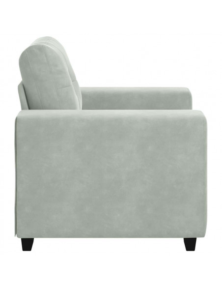 Divano Sedia Grigio Chiaro 59 cm Velluto