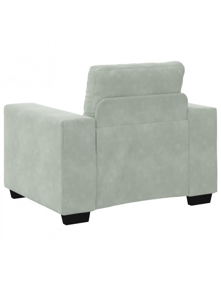 Divano Sedia Grigio Chiaro 59 cm Velluto