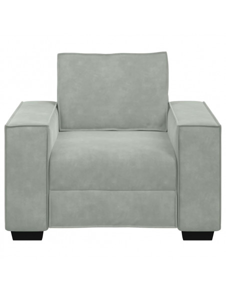 Divano Sedia Grigio Chiaro 59 cm Velluto