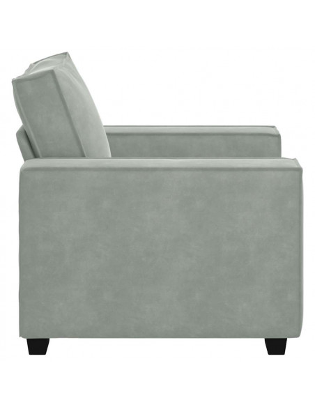 Divano Sedia Grigio Chiaro 59 cm Velluto