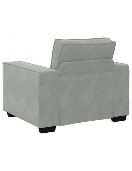 Divano Sedia Grigio Chiaro 59 cm Velluto