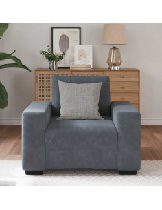 Divano Sedia Grigio Scuro 59 cm Velluto 2