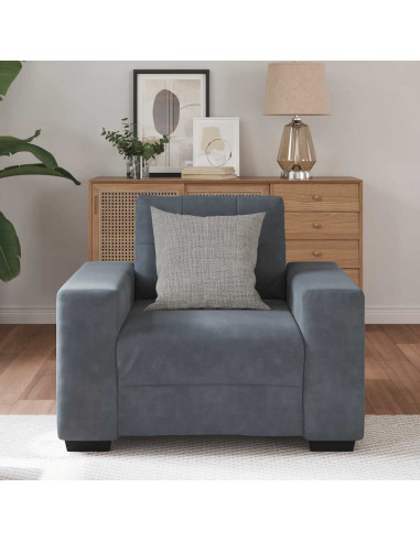 Divano Sedia Grigio Scuro 59 cm Velluto