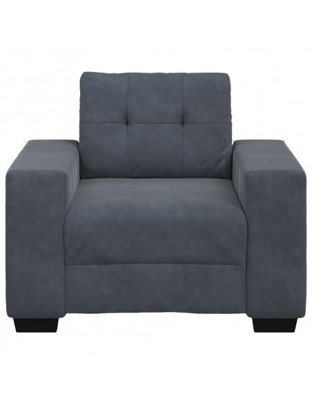 Divano Sedia Grigio Scuro 59 cm Velluto