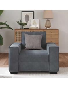 Divano Sedia Grigio Scuro 59 cm Velluto 2