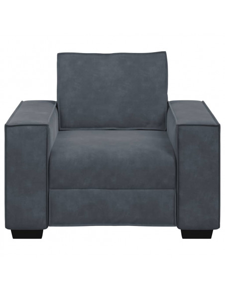Divano Sedia Grigio Scuro 59 cm Velluto