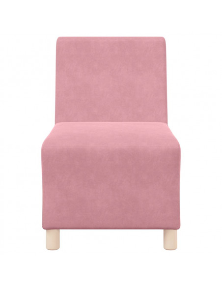 Divano componibile senza braccioli rosa 55 cm in velluto