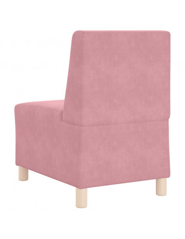 Divano componibile senza braccioli rosa 55 cm in velluto