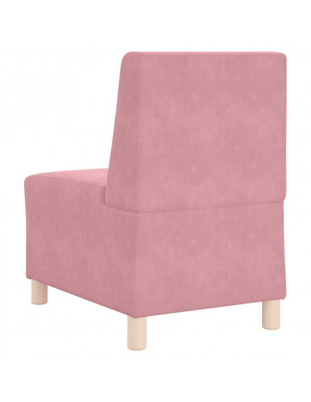 Divano componibile senza braccioli rosa 55 cm in velluto