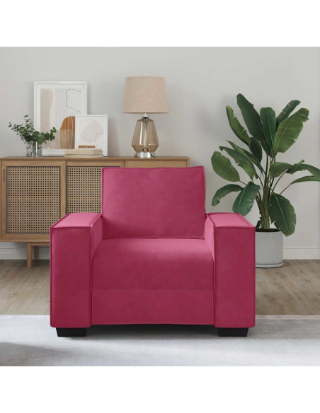 Divano Sedia Rosso Vino 59 cm Velluto