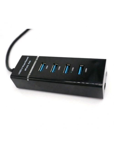 ENCORE EN-303 HUB 4 PORTE USB 3.0 AUTOALIMENTATO CON LED ALIMENTATORE DC-5V INCLUSO BLACK