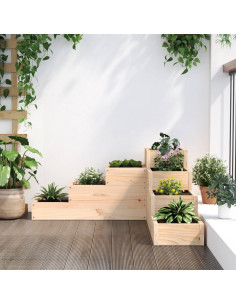 Fioriera da Giardino 4 Ripiani 80,5x79x36cm Legno Massello Pino 2