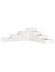 Fioriera Giardino 4 Ripiani Bianca 106x104,5x36cm Massello Pino
