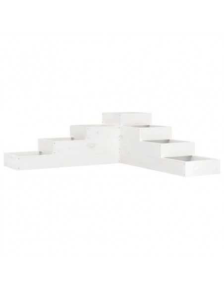 Fioriera Giardino 4 Ripiani Bianca 106x104,5x36cm Massello Pino