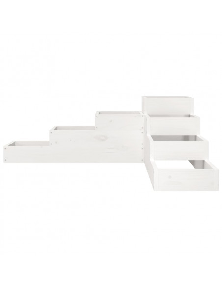 Fioriera Giardino 4 Ripiani Bianca 106x104,5x36cm Massello Pino