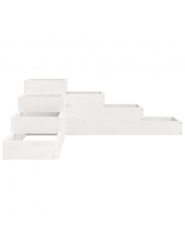 Fioriera Giardino 4 Ripiani Bianca 106x104,5x36cm Massello Pino