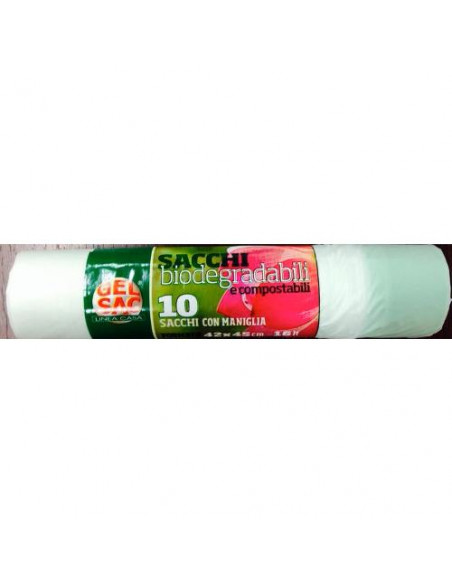 Sacchi immondizia Gel Sac CO830206 BIO Con Maniglia Bianco naturale