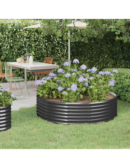 Letto da Giardino in Acciaio a Polvere 140x140x36 cm Antracite