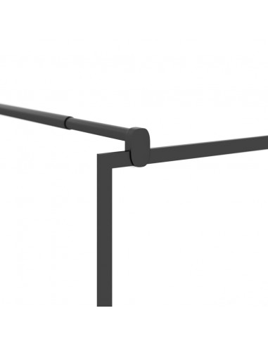 Parete Doccia Walk in 80x195 cm Vetro Semi Smerigliato ESG Nero
