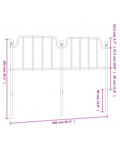 Testiera in Metallo Nero 160 cm