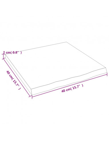 Piano Bagno Marrone Scuro 40x40x2 cm Legno Massello Trattato