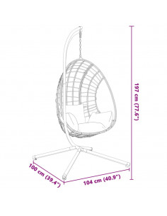 Supporto Sedia a Uovo Sospesa Nera in Acciaio