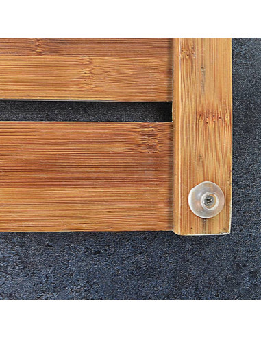 RIDDER Tappeto per il Bagno in Legno Grating Nature 52x52 cm