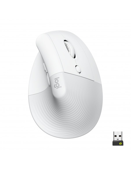Logitech Lift Mouse Ergonomico Verticale, Senza Fili, Ricevitore Bluetooth o Logi Bolt USB, Clic Silenziosi, 4 Tasti, Compatibil