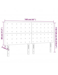 Testiera a LED Verde Scuro 160x5x118/128cm in Velluto