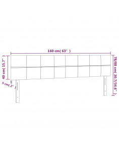Testiera a LED Marrone Scuro 160x5x78/88 cm in Tessuto