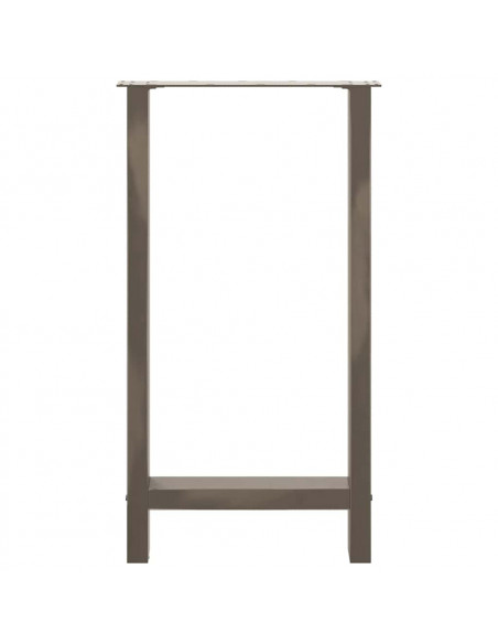 Gambe per tavolo da bar in acciaio naturale 2 pz 40x(90-91) cm in acciaio